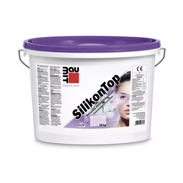 Tencuiala-decorativa-siliconica-Baumit-SilikonTop-25-kg-alb.webp Tencuiala Decorativa Silikontop 25kg - imagine 1